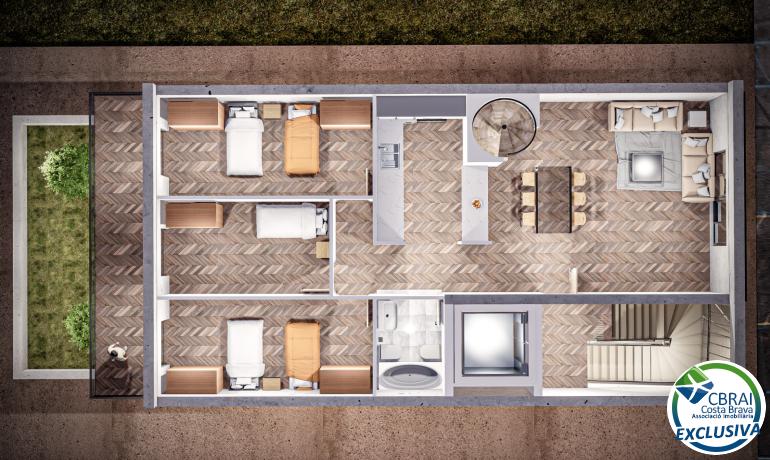 Builders special offer! 4 apartments building with building plans.